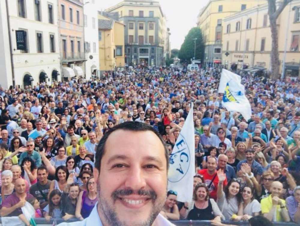 Matteo Salvini a Viterbo per Claudio Ubertini candidato sindaco.