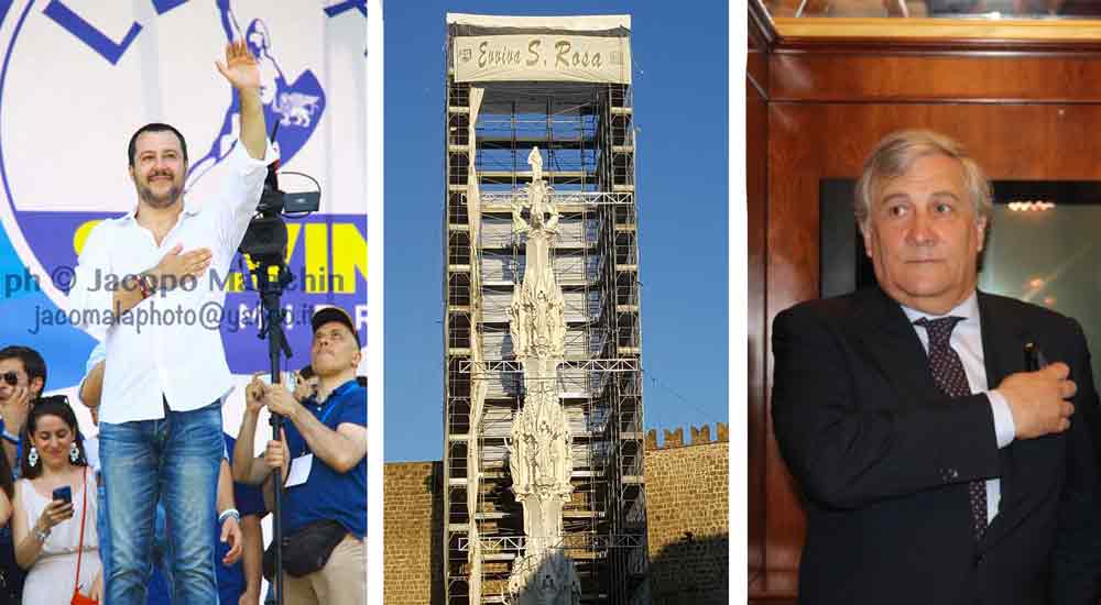 Santa Rosa: Viterbo tra Salvini e Tajani. I big dei due maggiori partiti di centrodestra al Trasporto del 3 settembre.