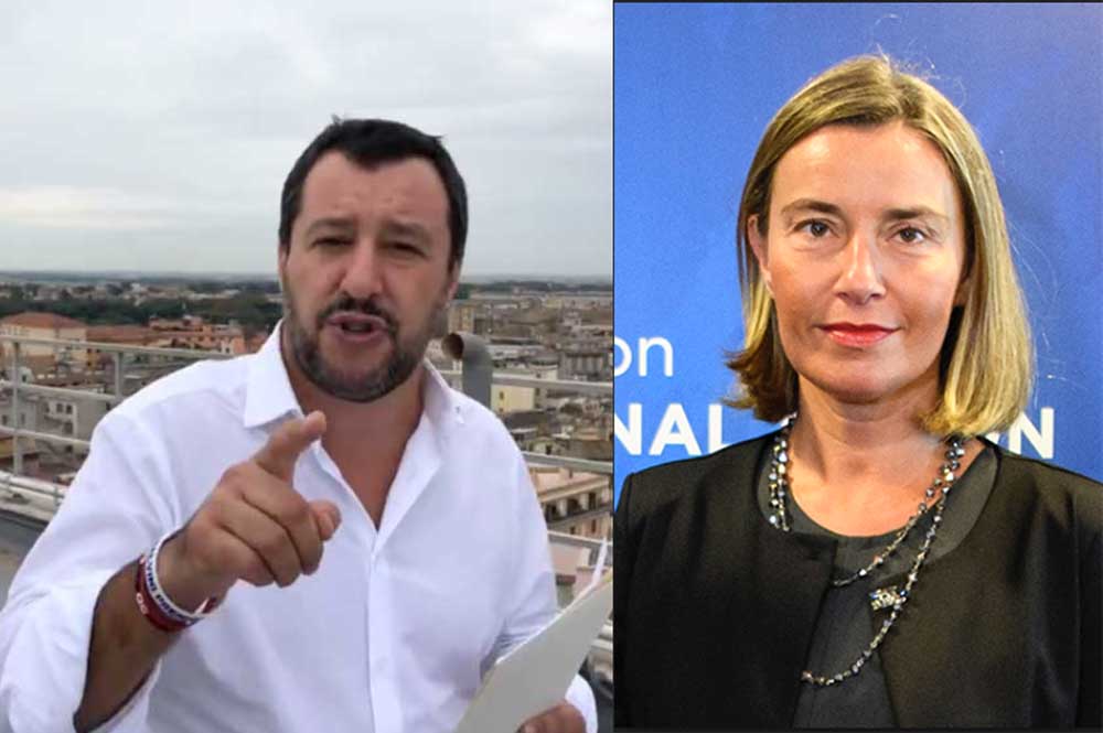 Salvini su Mogherini: «Dopo un quarto d’ora si è dimenticata di essere italiana».
