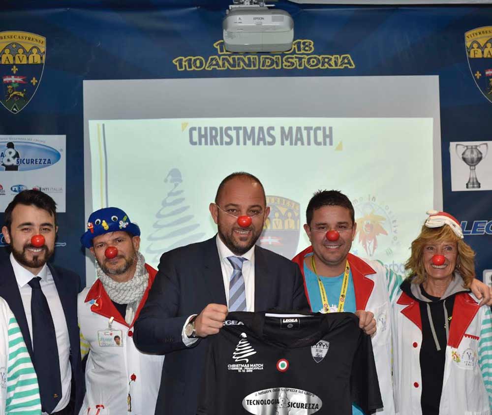 Viterbese: arriva la maglia “Christmas Match” a sostegno della clown terapia.