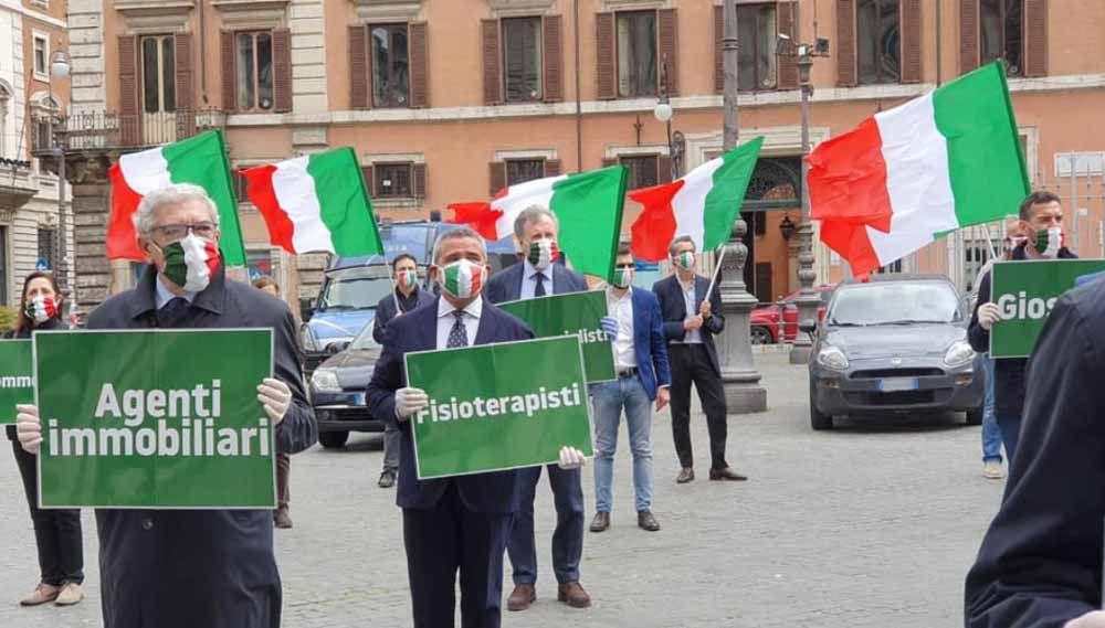 FdI a Palazzo Chigi per riapertura attività: «Non si può morire per decreto».