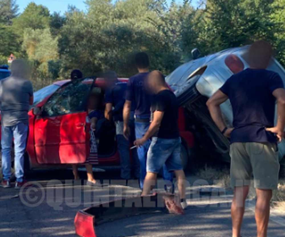 Frontale sulla Teverina: auto invade la corsia dell’altro senso di marcia.