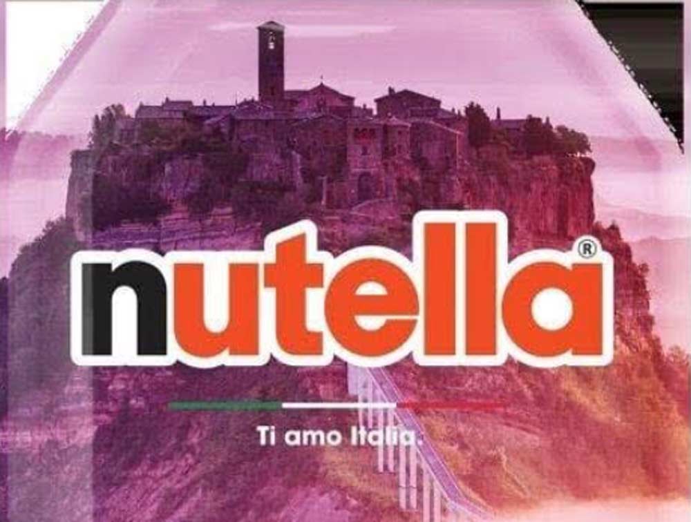 Civita di Bagnoregio sui vasetti della Nutella.