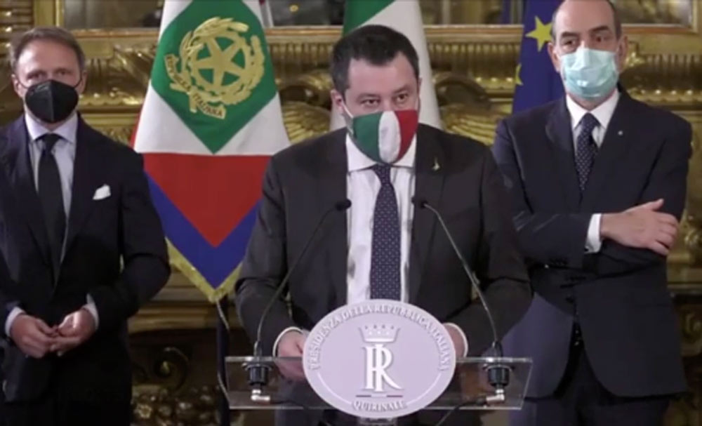 La Lega dice sì a Draghi, Salvini: «Sarà l’Italia delle riaperture e della ripresa».