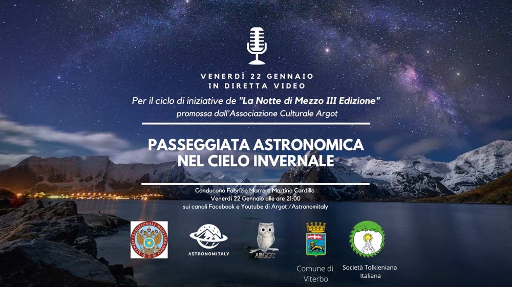 Notte di Mezzo: “Passeggiata astronomica nel cielo invernale” con Astronomitaly.