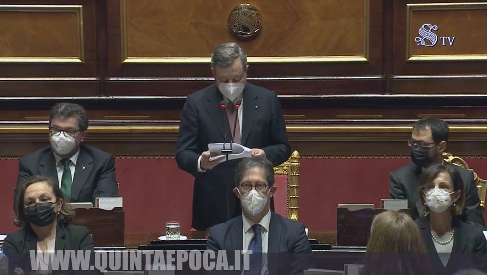 Draghi in Senato: «Impegno a informare con anticipo i cittadini su cambio regole virus».