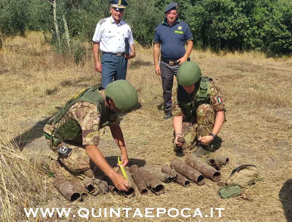 Finanza, Vetralla: individuati e fatti brillare 23  proiettili seconda guerra mondiale.