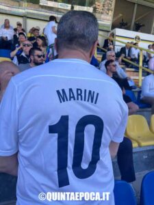 Giulio Marini con la maglietta con il numero 10 alla partita di play out allo stadio Enrico Rocchi di Viterbo, Viterbese - Fermana