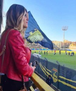 Alessandra Troncarelli allo stadio Enrico Rocchi per la partita di play out Viterbese Fermana