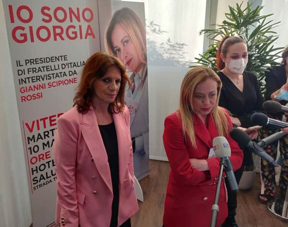 Meloni a Viterbo, spera in convergenza del centrodestra su Allegrini.