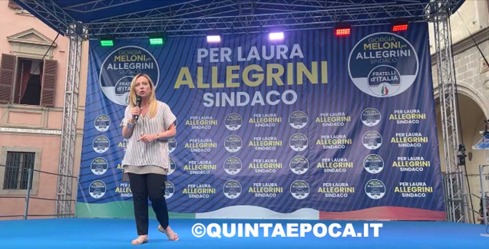 Meloni: «Laura Allegrini è il candidato migliore. Se non vince al primo turno, riunirà il centrodestra al secondo».