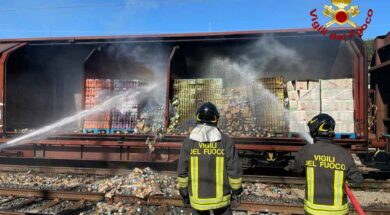 Vigili del fuoco treno orte