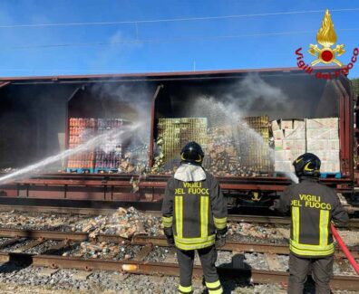 Vigili del fuoco treno orte