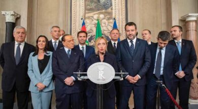 MELONI-SALVINI-BERLUSCONI-TAJANI-RENZULLI