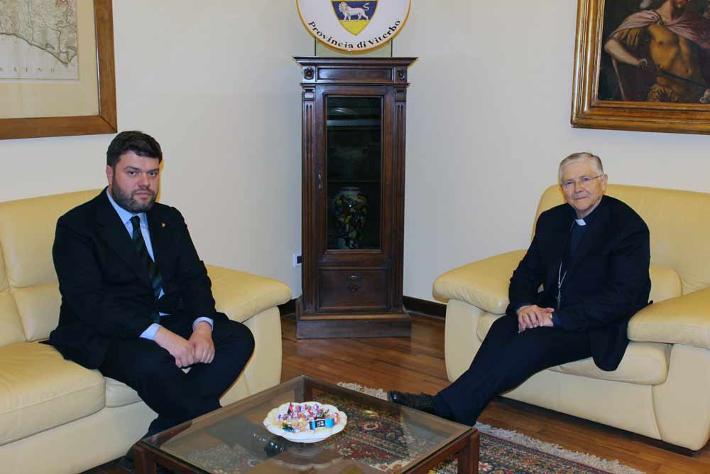 Il presidente della Provincia, Romoli, ha ricevuto il vescovo Piazza.
