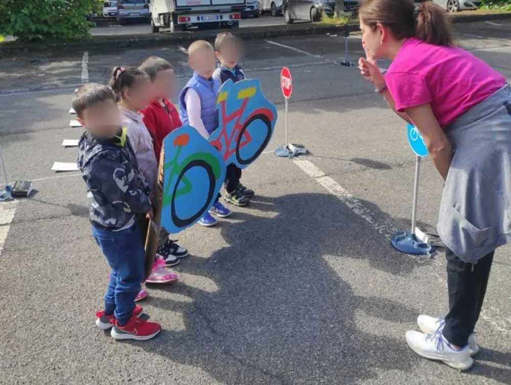 Educazione stradale, bambini scuola infanzia Murialdo al comando di Polizia locale.