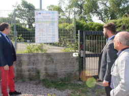 Romoli, Nicolai e Pasquini durante il sopralluogo al Canonica