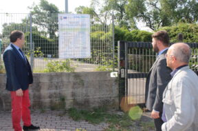 Romoli, Nicolai e Pasquini durante il sopralluogo al Canonica