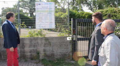 Romoli, Nicolai e Pasquini durante il sopralluogo al Canonica