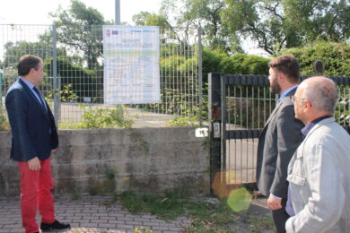 Romoli, Nicolai e Pasquini durante il sopralluogo al Canonica