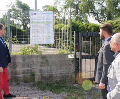 Romoli, Nicolai e Pasquini durante il sopralluogo al Canonica