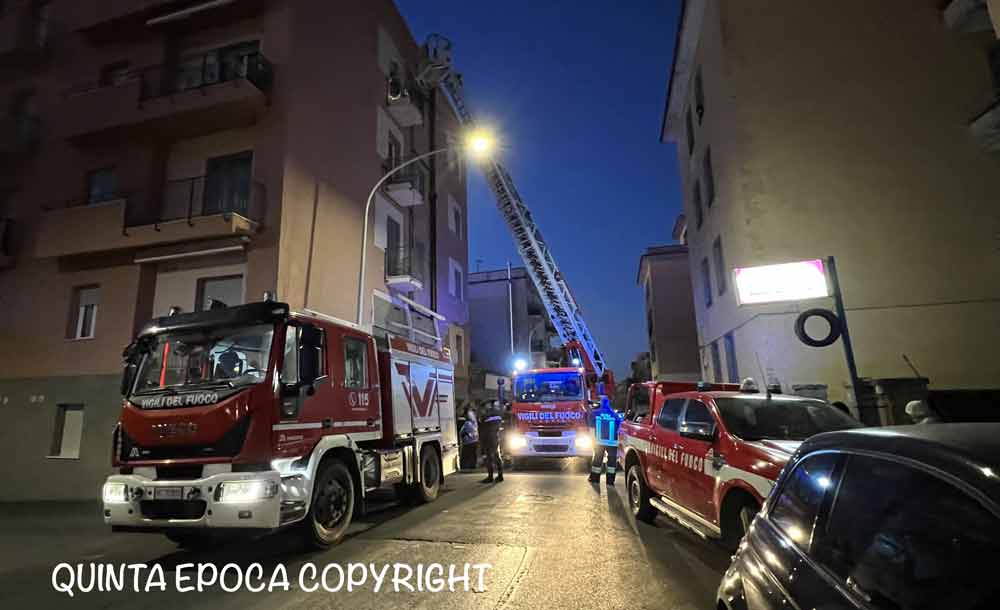 Incendio appartamento in via Vittorio Veneto.