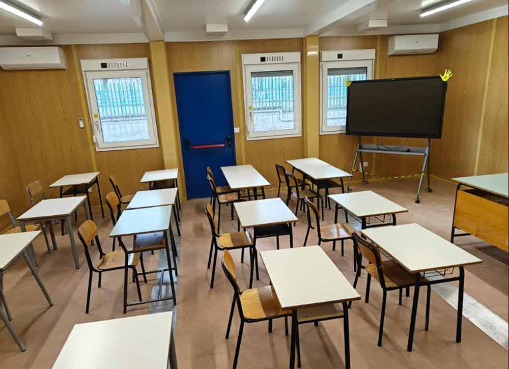 Scuola Ellera: attivati i moduli abitativi per gli studenti.