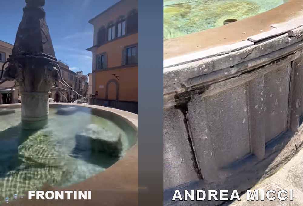 Micci – Frontini: due video raccontano due cose diverse della stessa fontana.