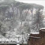 Villa Lante ricoperta di neve.
